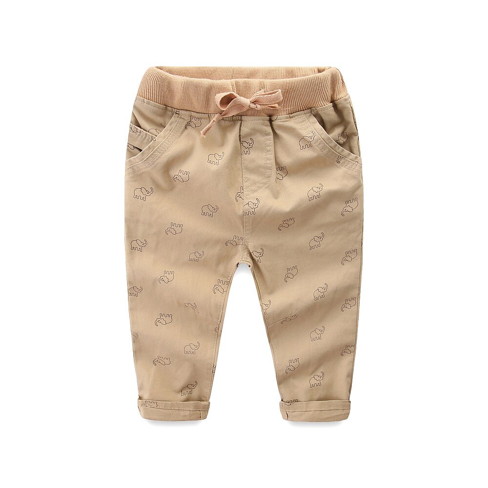 Children 100% Cotton Trousers Boys Spring Autumn Animal Print Kids Trousers Casual Outwear Trousers Kids Clothing