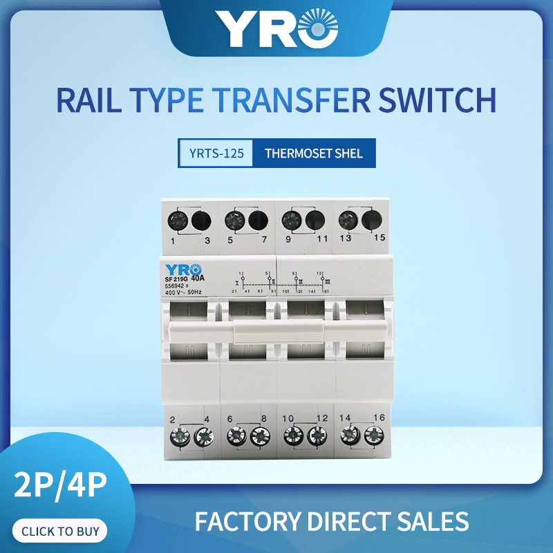 4P 40A MTS Dual Power Manual Transfer Switch Interlock Circuit Breaker