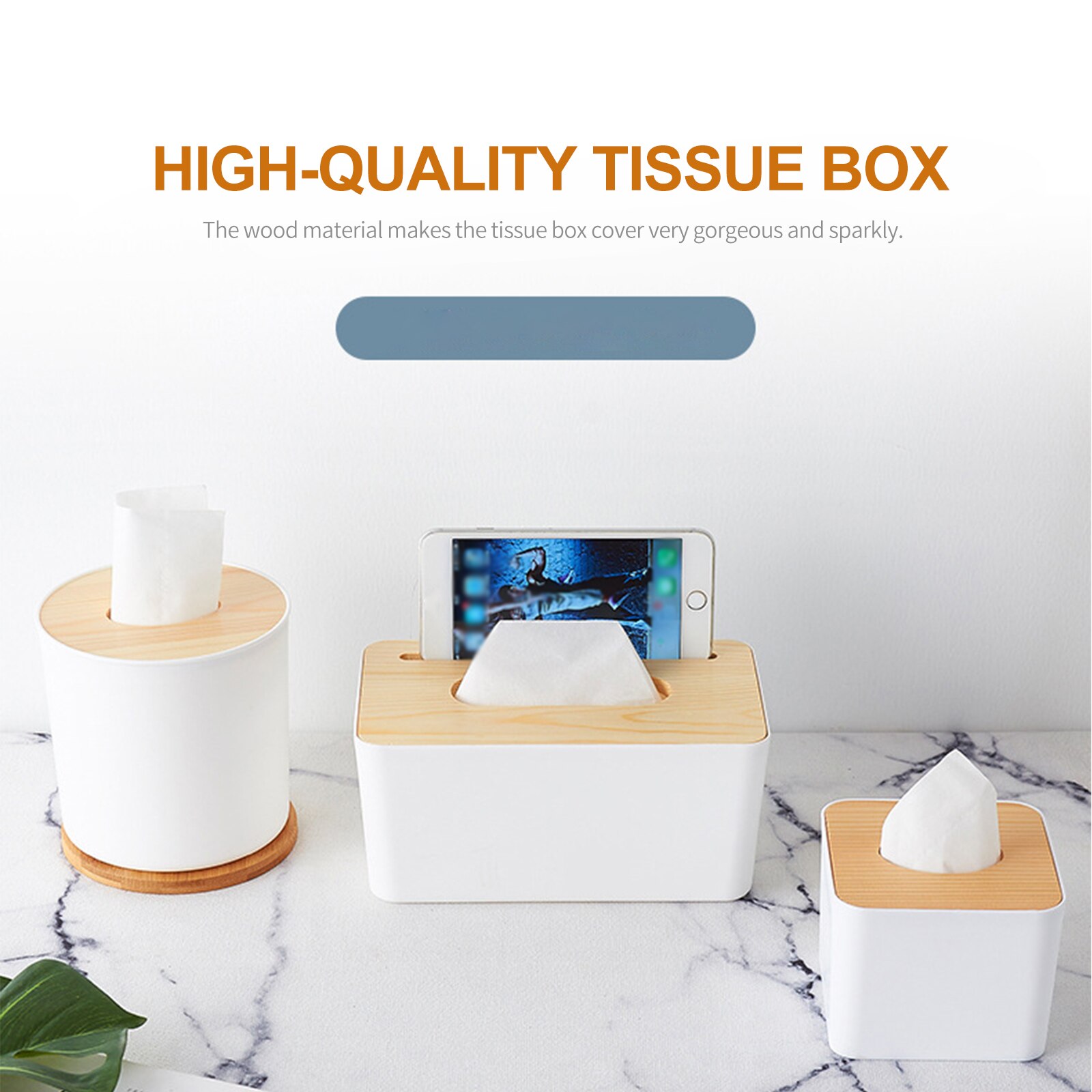 Portable Paper Towel Dispenser Wood Tissue Box Cover Countertops Bathroom Toilet Tissue Box Kitchen Paper Extraction Dispenser