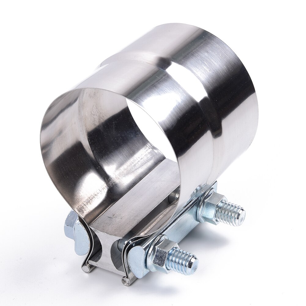 Dubbele uitlaatklem, diameter 50 mm x 125 mm, uitlaatklem, roestvrij staal, buisverbinder, uitlaatklemmen met dubbele klem, universele uitlaatklem, buisconnector