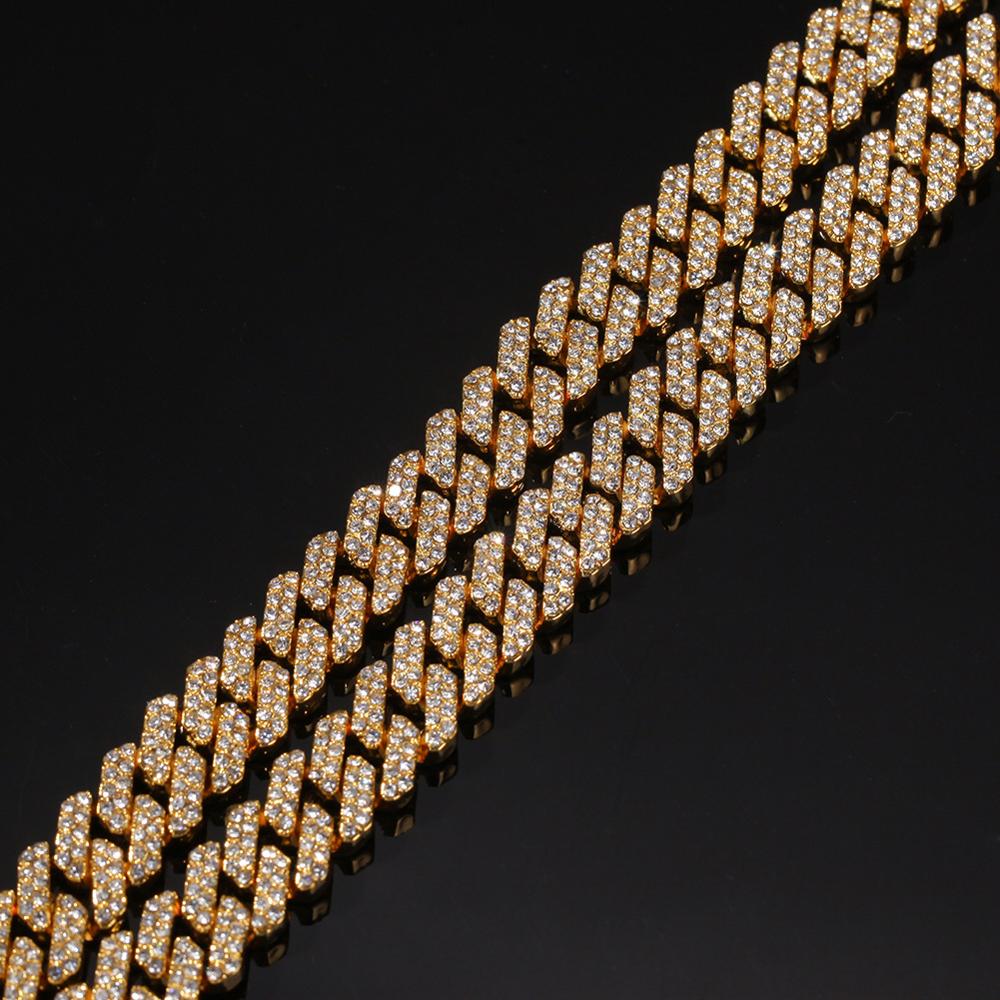 12mm chunky halskæde mænd miami guldkæde til mænd hip hop choker smykker 7-27in cadena cubana zirkon cubanske kædekæde