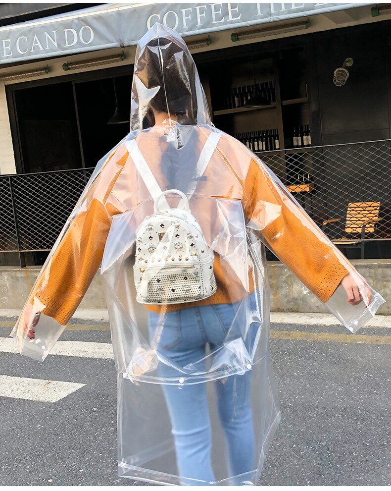 Vrouwen Transparante Regenjas Waterdichte Lange Regen Jas Met Kap Voor Vrouwen Outdoor Wandelen Fietsen