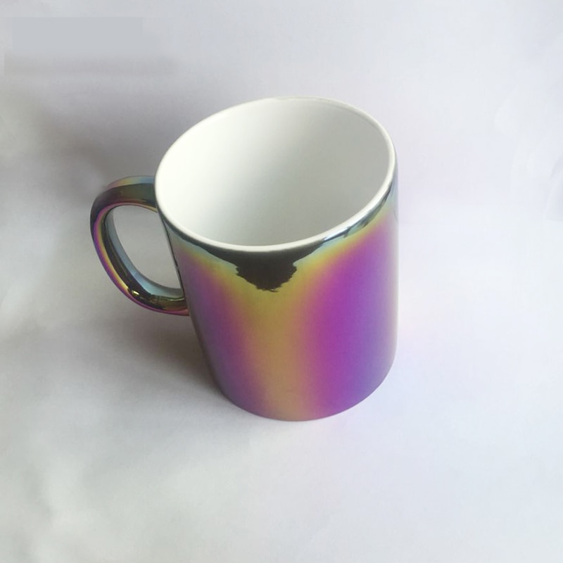 Taza De unicornio con arcoiris iridiscente, Vintage, sirena, galvanoplastia, tazona, Tazas De café Creativas, Nespresso, unicornio