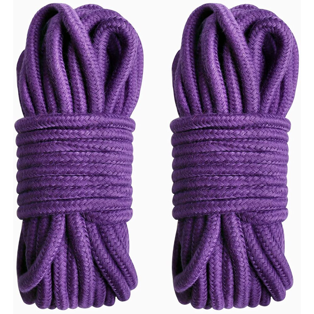 Cuerda de algodón de 2 piezas, 5m-10m 8mm, cordón de atado suave fuerte multiusos para acampar, jardinería, canoa, artesanía