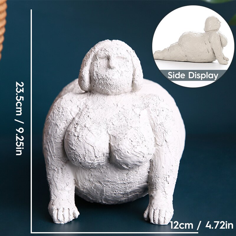 Abstract Fat Lady Figurines Art Yoga Plump Women Statues Resin Female Character Tabletop Decor Crafts Home Decoration Ornaments: L-02