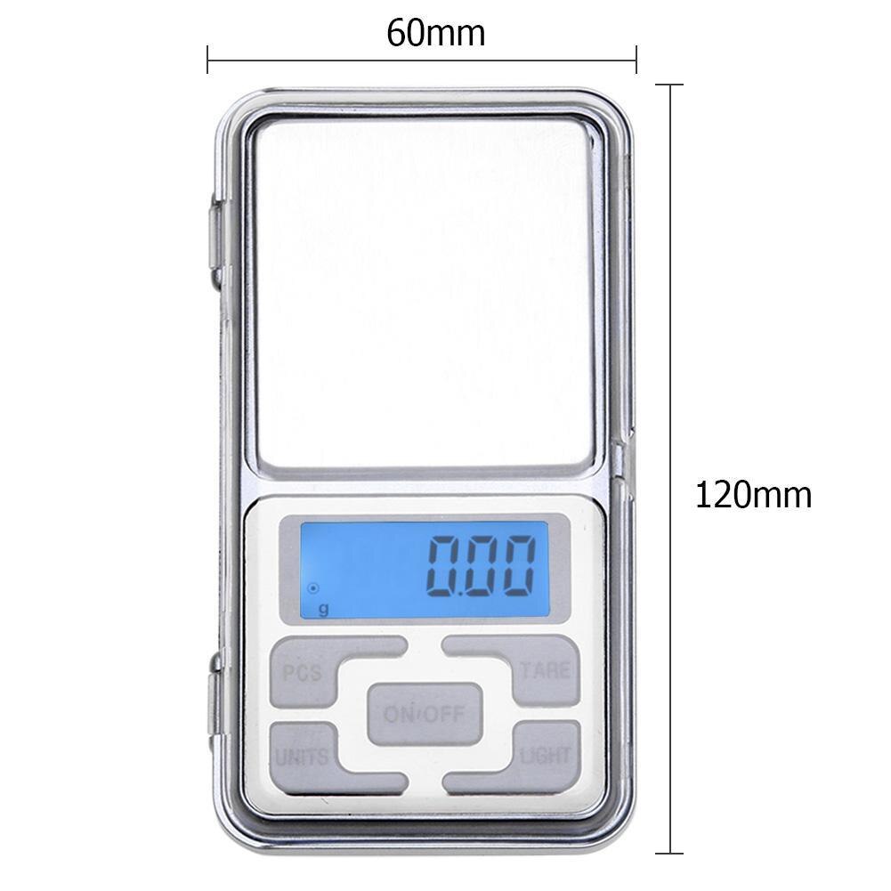 Mini Precision Digital Scale Portable Blue Backlight LCD Pocket Electronic Scale for Gold Jewelry Balance Gram Scales