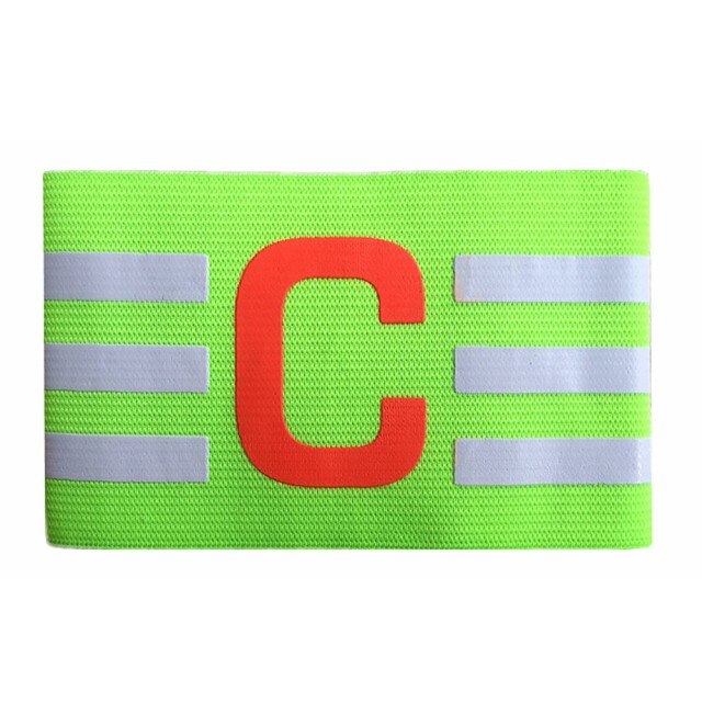 1 pz Captain Armband Soccer Arm Band Leader Match bracciale da calcio professionale Captain Arm Band cinturino da calcio regolabile: Green