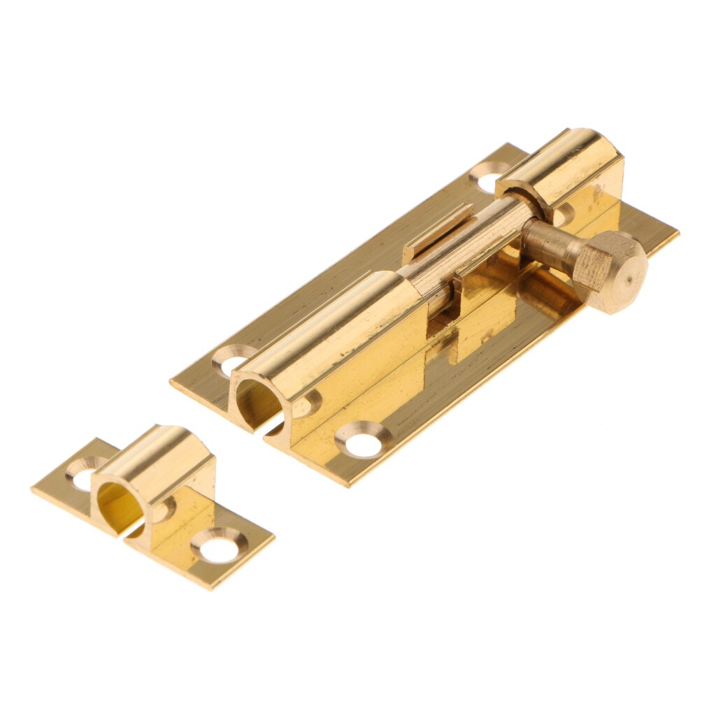 Brass Door Slide Catch Lock Bolt Latch Barrel Home Safety Hardware With Screws