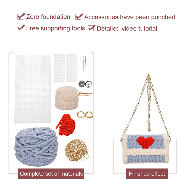 Bolsos creativos para manualidades, materiales de tejido artesanal, bolsa tejida a mano, gancho de pestillo práctico, accesorios de fabricación de bolsas de tela de malla, hecho a mano