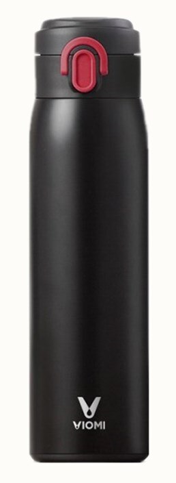 Termo Original Xiaomi Mijia VIOMI termos de acero inoxidable vacío 24 horas frasco de agua termo inteligente de una sola mano: Black 300ML