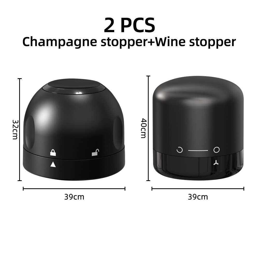 1/2/3 Pcs Vacuum Red Wine Bottle Cap Stopper Silicone Sealed Leak-proof Champagne Bottle Stopper Retain Fresh Wine Plug Bar Tool: 2 Pcs Mix Set