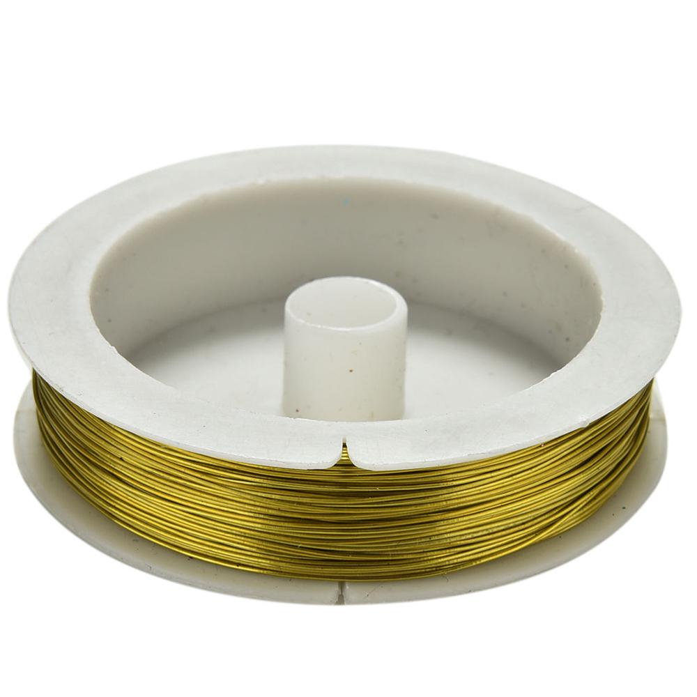 Fil artisanal en fer 0.5mm 40m | Bobine de mm, fil métallique doux pour bricolage de bijoux, guirlande de fleurs décoratives/aiguille à aiguille: Or