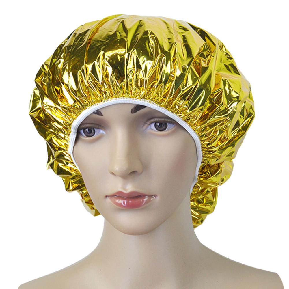 1 stk badehætte varmeisolering alufolie hat elastisk badehætte hårbetræk voksne vandtæt til kvinder frisør salon badeværelse