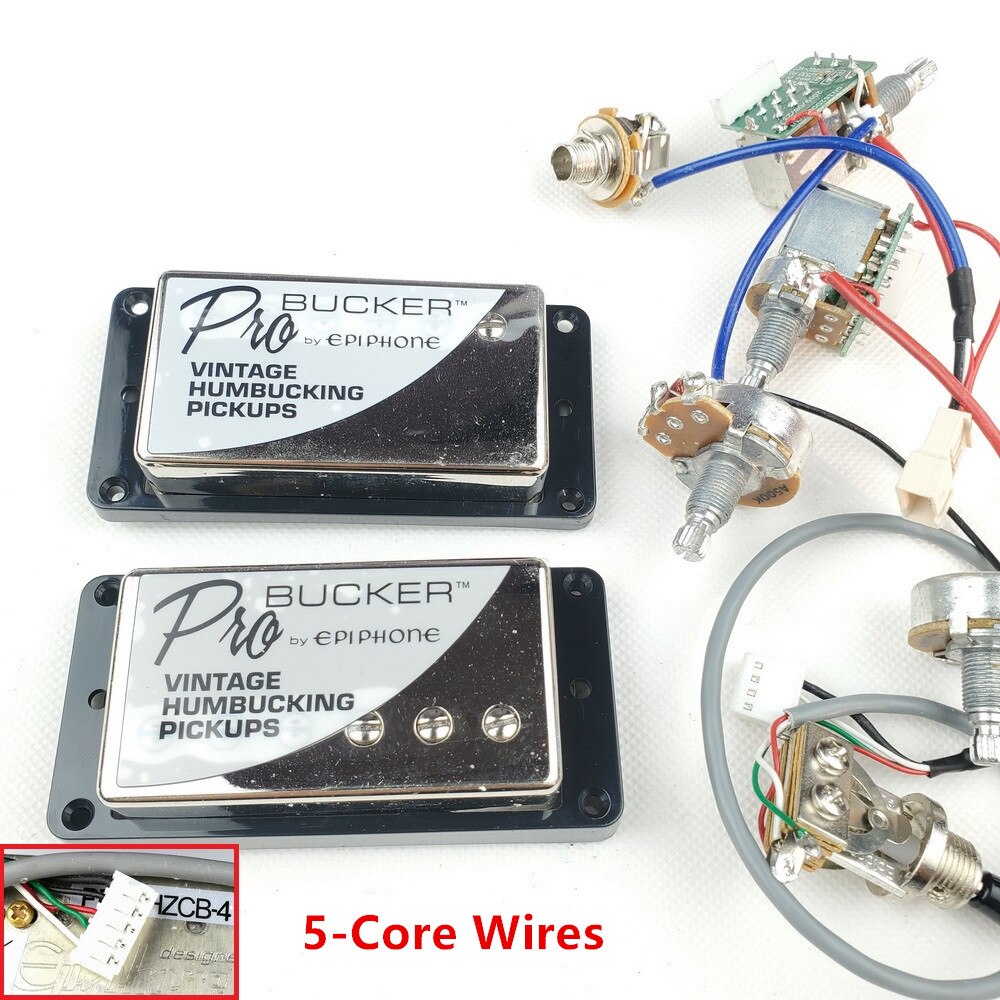 1 Set Nickel LP Standard ProBucker N und B Elektrische Gitarre Humbucker Pickups mit Pro Kabelbaum Für EPI silber abdeckung: YELLOW