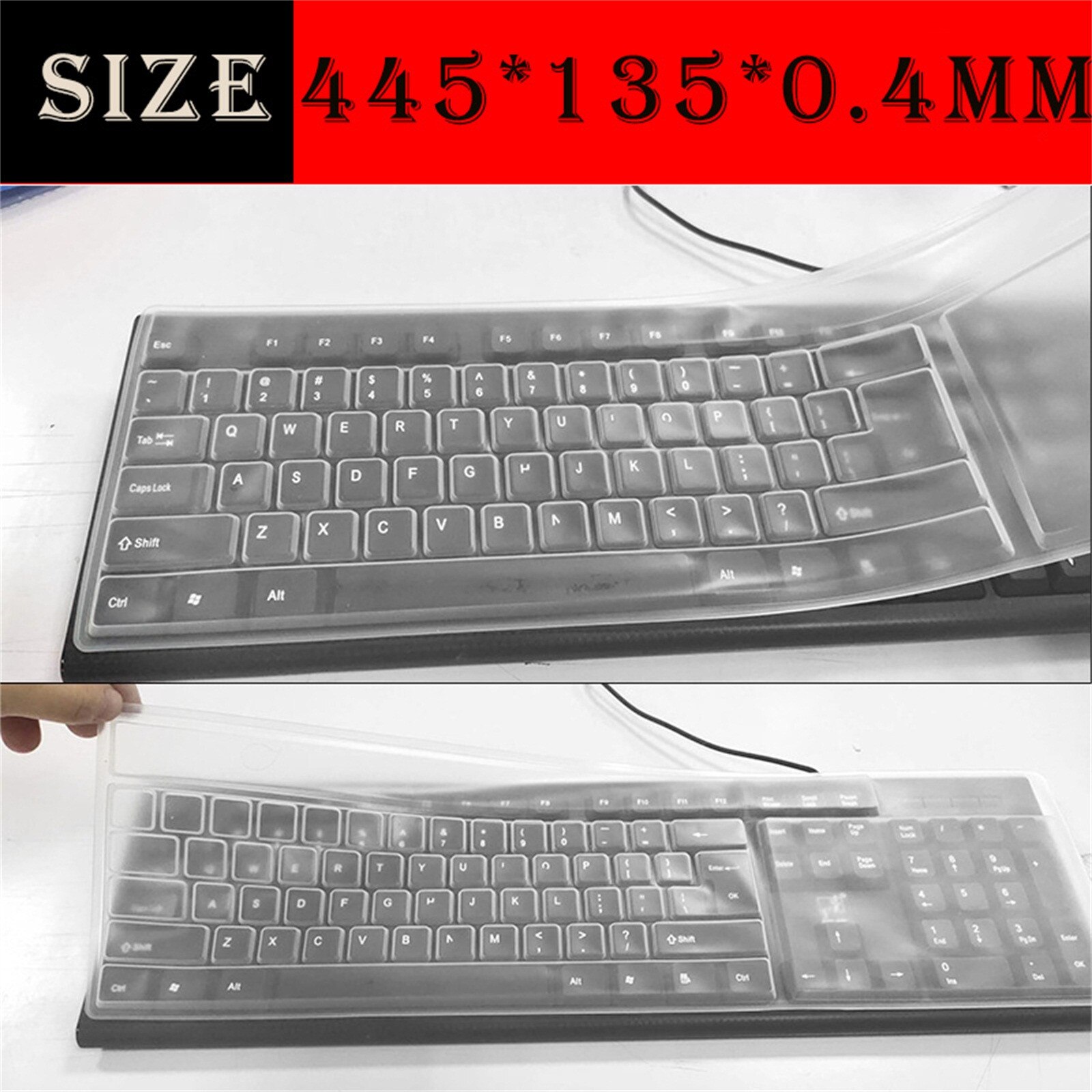 Universal Keyboard Cover Skin Silicone Desktop Computer Keyboard Protector Film 108 keys Laptop Keyboard Cover Protector Skin: Default Title