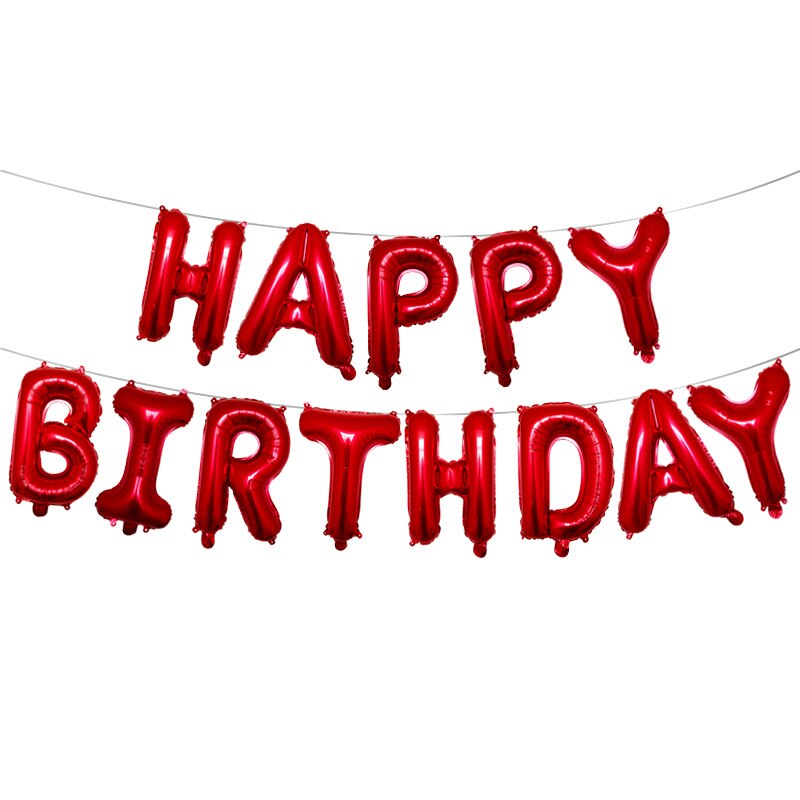 16 inch Letters HAPPY BIRTHDAY Foil Balloons birthday party decorations kids balls Alphabet Air Balloons Baby Shower Supplies: Red