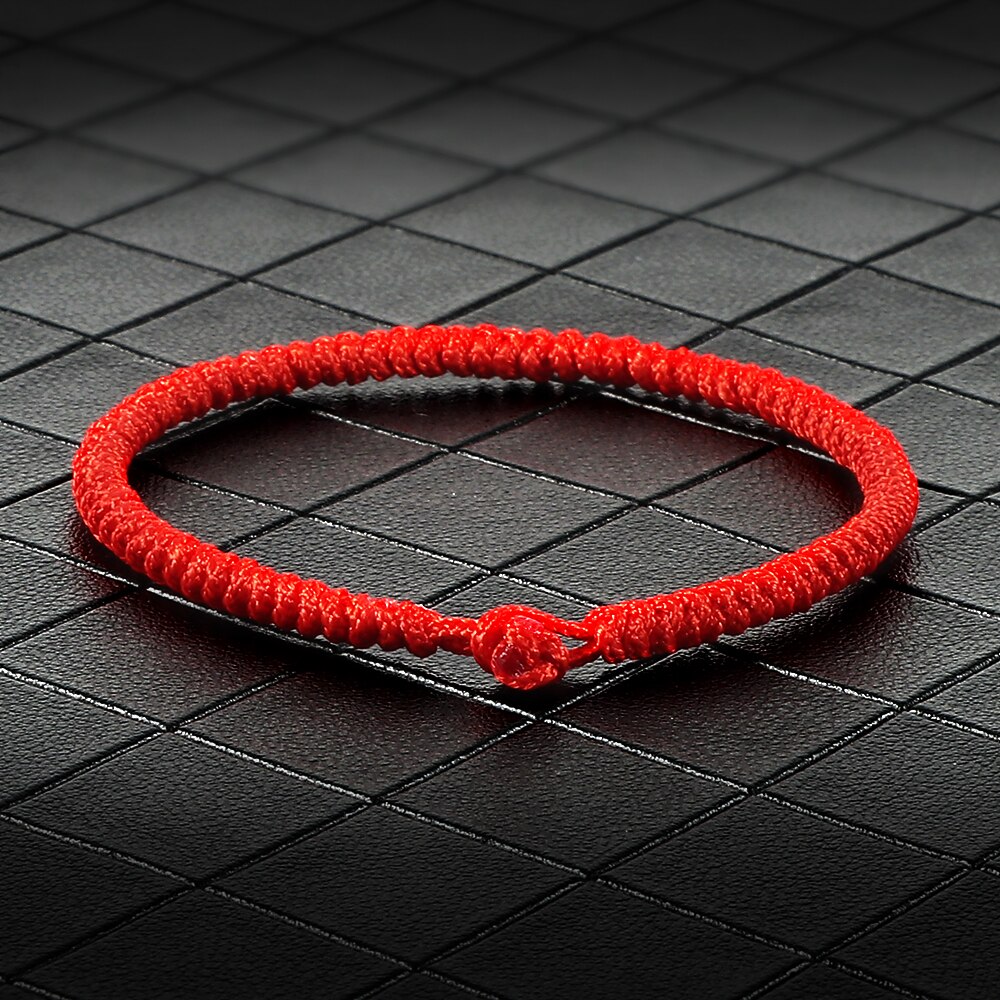 Pulsera trenzada de cuerda roja para hombre y mujer, joyería hecha a mano de la buena suerte, para amigos y amantes, pulseras tejidas, accesorios