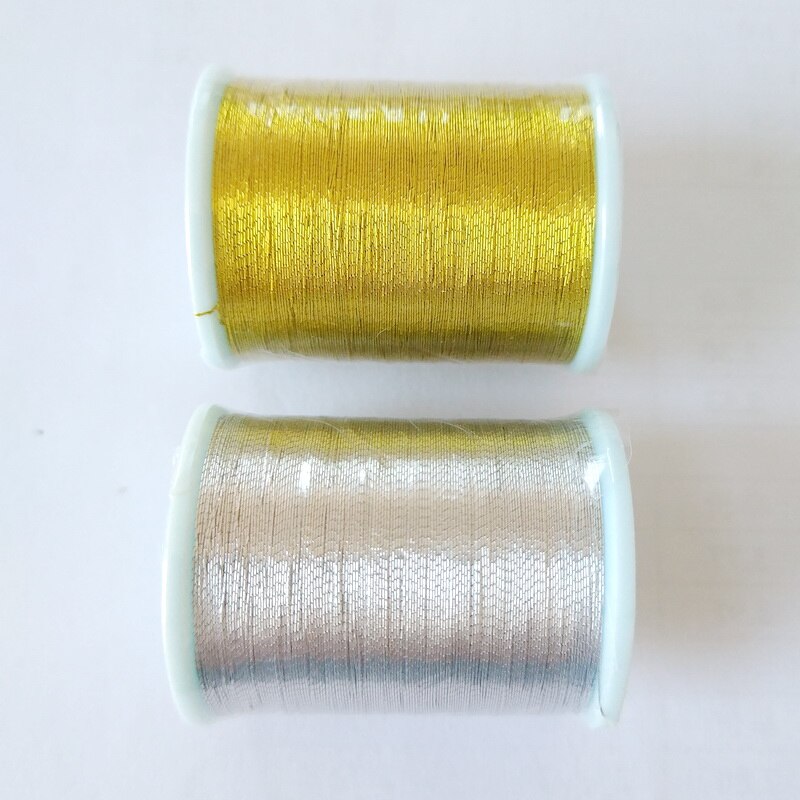fishing rod wrap thread gold sliver 100 yards metalic rod building