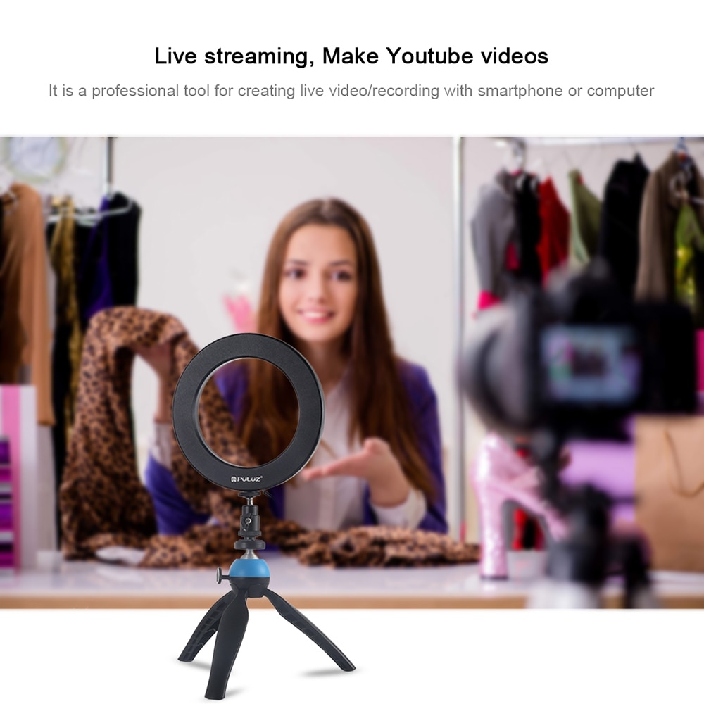 Andoer LED Selfie Ring Light 3200-6500k Studio Photography Photo Fill Ring Light for Makeup Video Live Studio