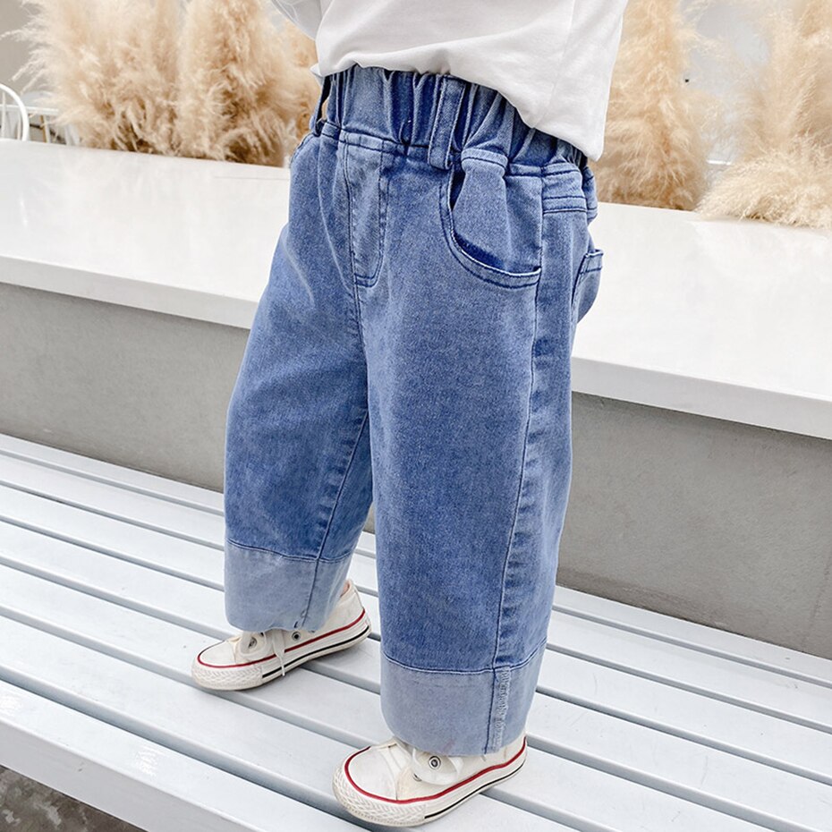 Las niñas vaqueros Infante niña Jeans primavera otoño pantalones vaqueros para niños niñas estilo Casual niño niña ropa