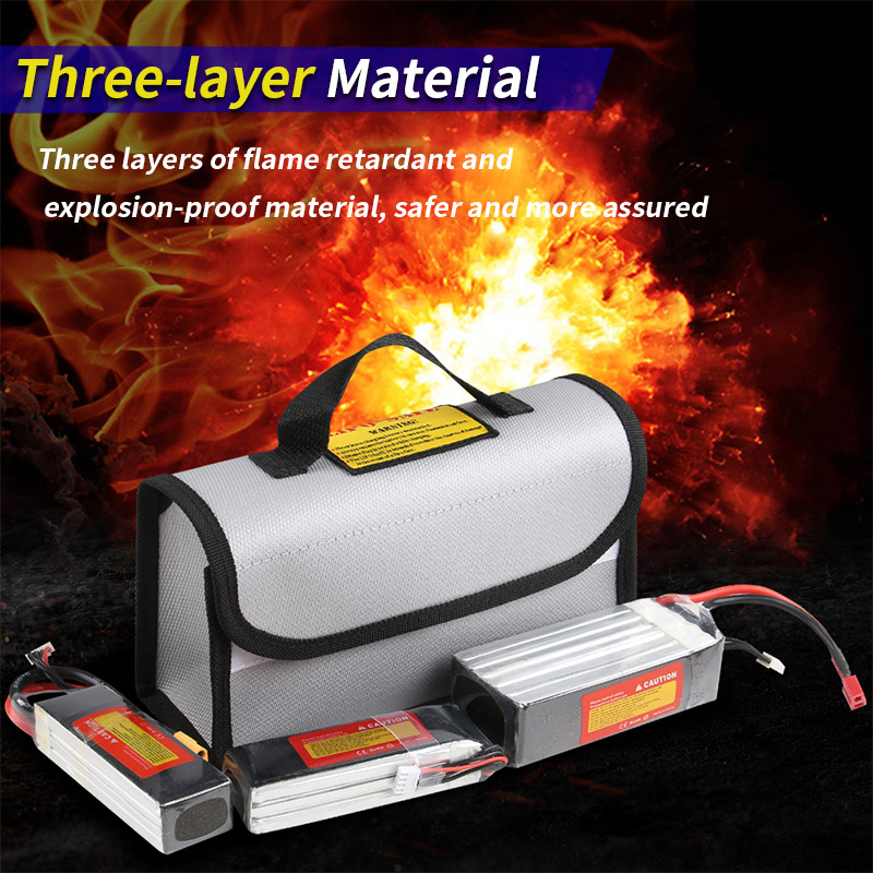 Multi-function Lithium Battery Explosion-proof Bag 1000 MAh Safety Charging Flame-retardant Storage Bag Zipper Fireproof Bag