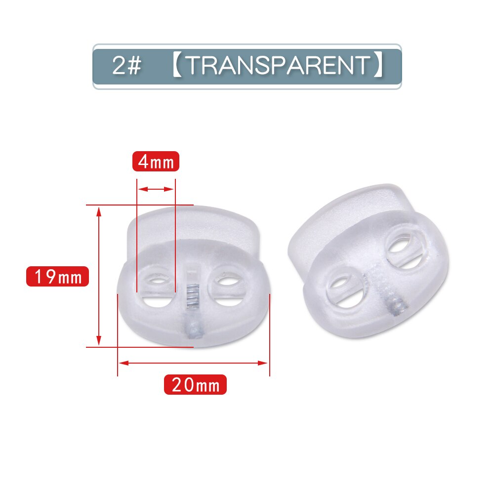10pcs Cord Lock Plastic Stopper Cord Ends Toggles Clip Buckle Button Clear Frost Shoelace Sportswear DIY Bag Accessories