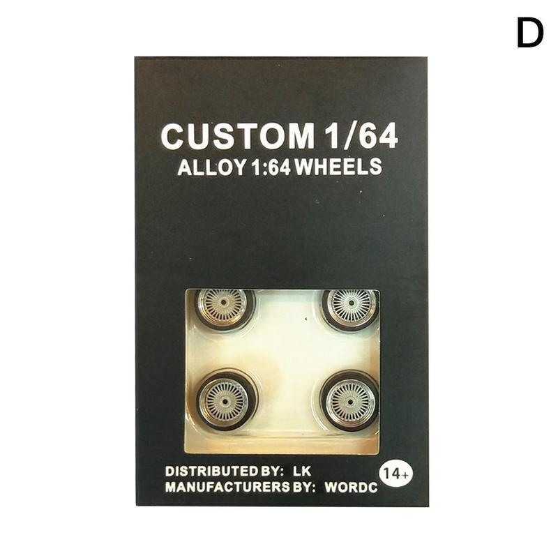 1/64 Schaal Legering Wielen Model Universele Modificatie Band Diecasts Alloy Wheel Tire Rubber Banden Speelgoed Accessoires Wielen: D