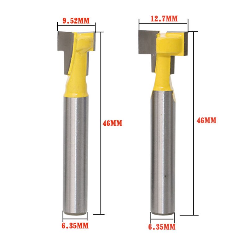 2 sztuk/partia 1/4 "cholewka t-otwór nóż router fragment dla 1/4" klątwa śruba