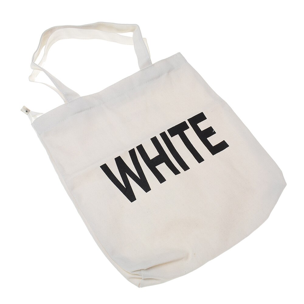 Canvas Tote Reizen Schilderen Tas Beknopte Brief Afdrukken Schouder Doek Zakken Eco Katoenen Boodschappentassen Art Accessoires Student: white