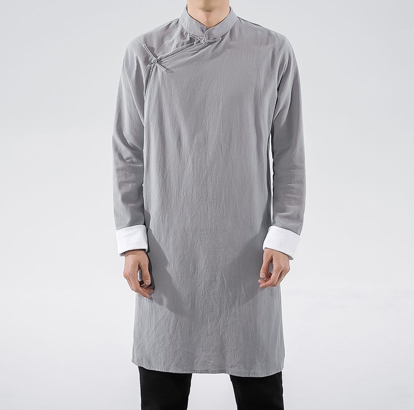 IP MAN Chinese kung fu upper garment outfit robes tai chi uniforms taoist robe wushu kung fu gown Wing Chun suits clothing: XXXL / gray