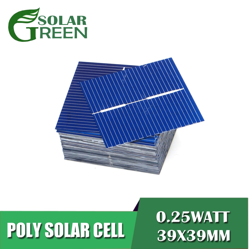 100 stks/partij Zonnepaneel Painel Cellen DIY Oplader Polykristallijn Silicium Sunpower Zonne Bord 39x39mm 0.5V 0.25W