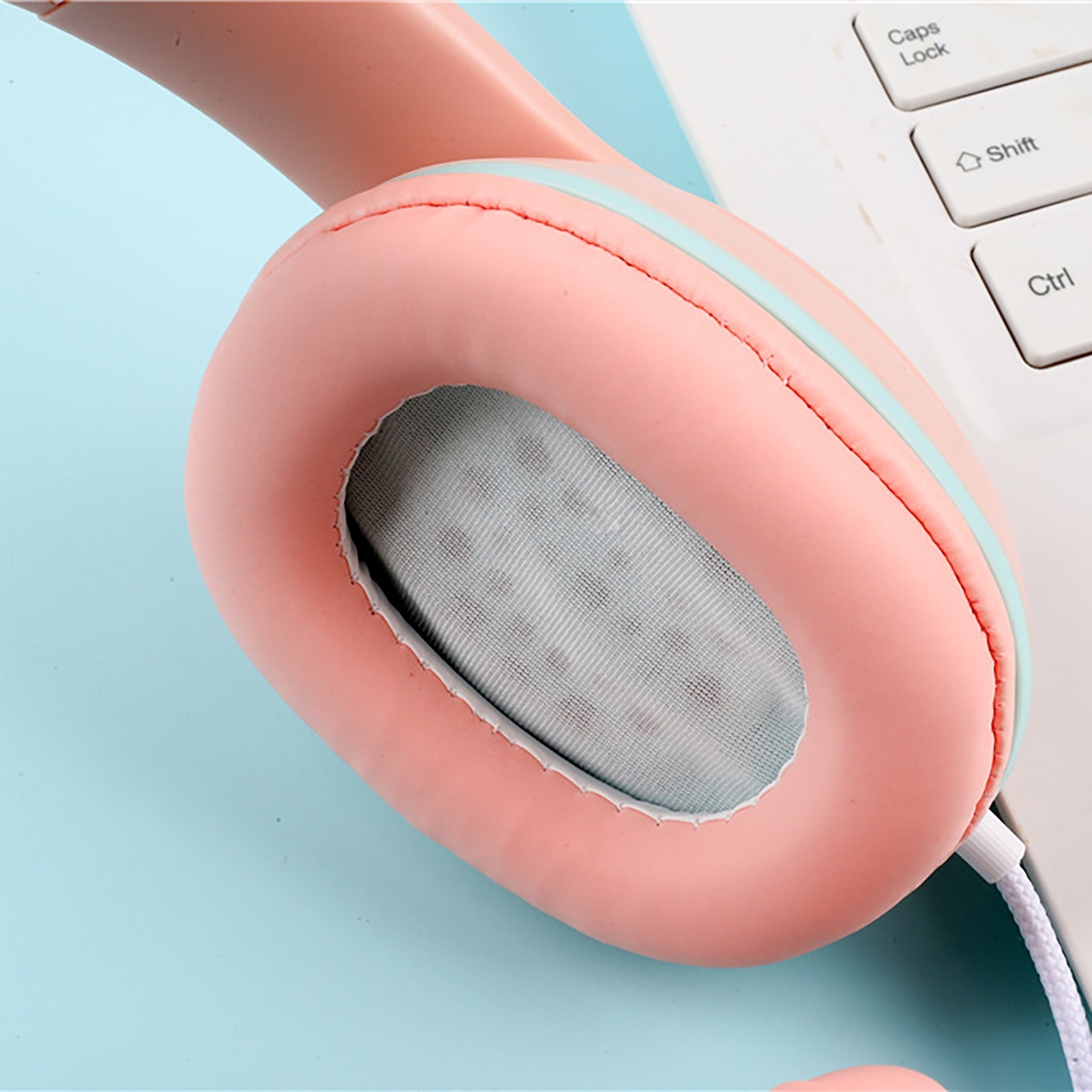 Dual Colors Wired Gaming Headphone Adjustable Headset with Mic for PC/Phone