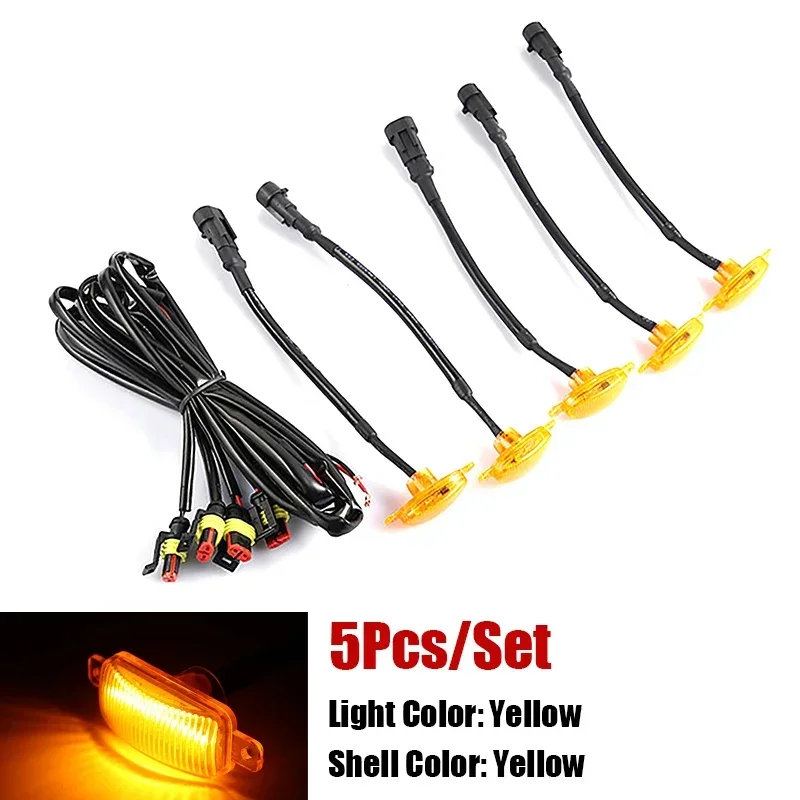 Luces LED universales para coche, luces LED delanteras para parrilla con arnés, lámpara de ojo de águila para camioneta todoterreno, SUV, Ford, Toyota, accesorios para coche: Oro