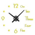 Reloj de pared grande Diy 3D reloj Adhesivo de pared silencioso auto-adhesivo extraíble Reloj de pared pegatina hogar sala de estar decoración: Small gold