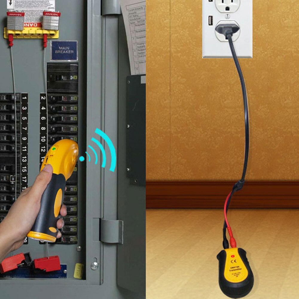 Disyuntor de 110V, localizador de Control de fusible, receptor, transmisor, enchufe de lámpara y adaptadores de salida, probador, herramienta de buscador eléctrico