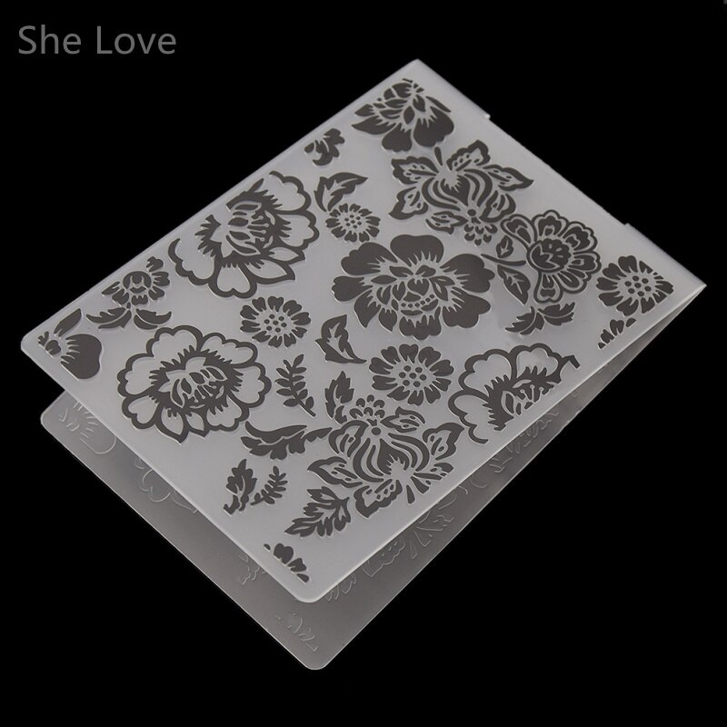 Chzimade Plastic Embossing Folder Peony Flower DIY Scrapbooking Photo Album Card Paper Craft Decoration