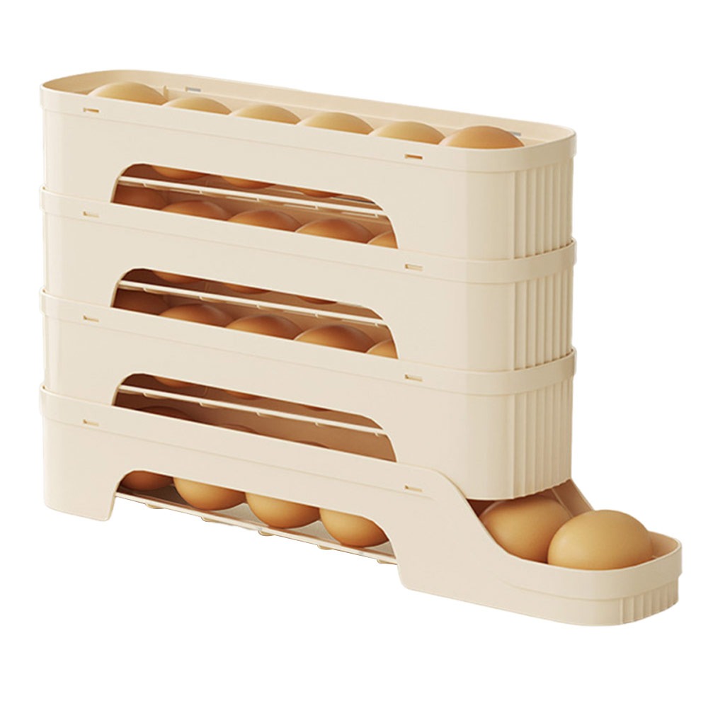 Durable Slide Organizer Automatic Egg Roller Large Capacity Space Saving Egg Roller Rack Egg Dispenser Kitchen: MULTI