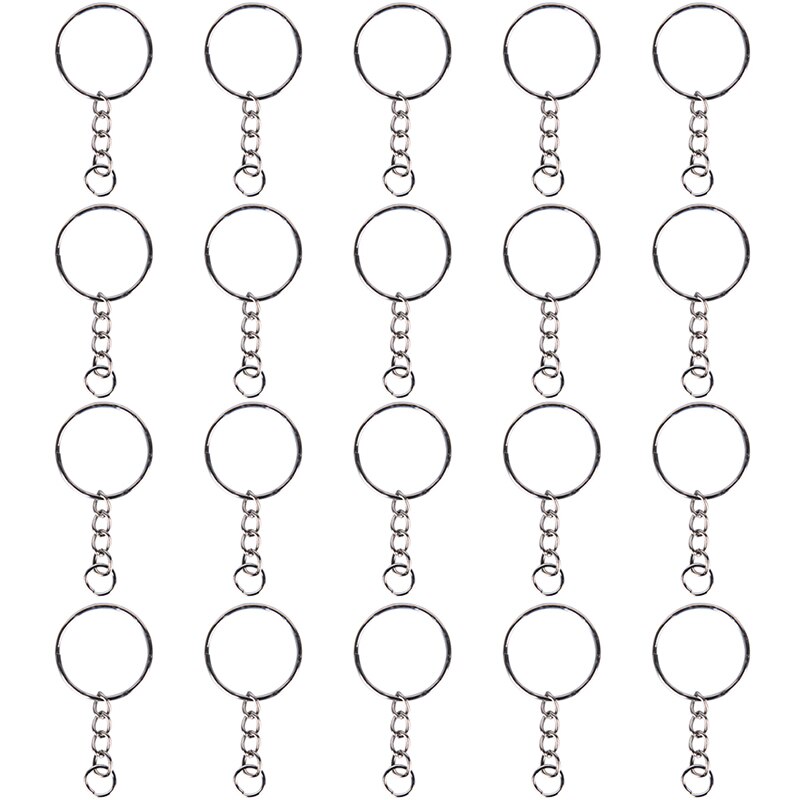 10/20/40/60Stck Edelstahl Schlüssel Ketten Legierung Kreis DIY Schlüsselanhänger Schmuck Keychain 25mm, Der schmuck Zubehör