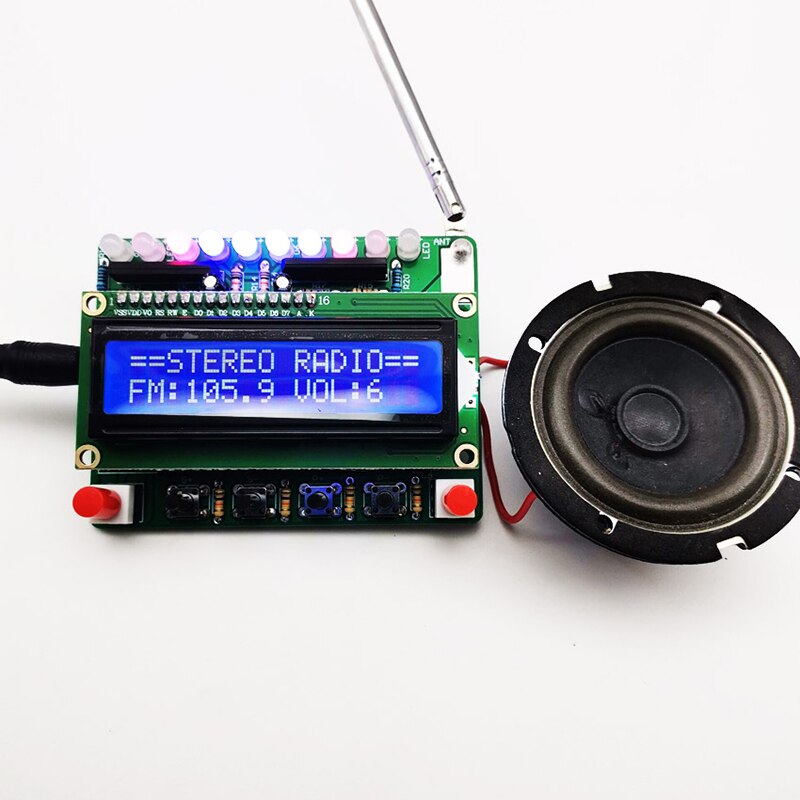 Finished Radio Electronic Kit 51 Single-Chip FM Digital Sound Machine, Level Indicator Can Be Controlled Separately