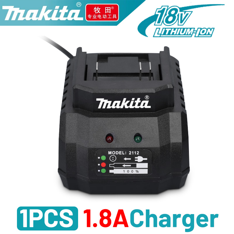 Original 18V Makita Lithium Battery 5AH 6AH 9AH BL1860B BL1850B bl1840 battery 100% BL1860 BL1815 18V Makita Charger: Dark Grey