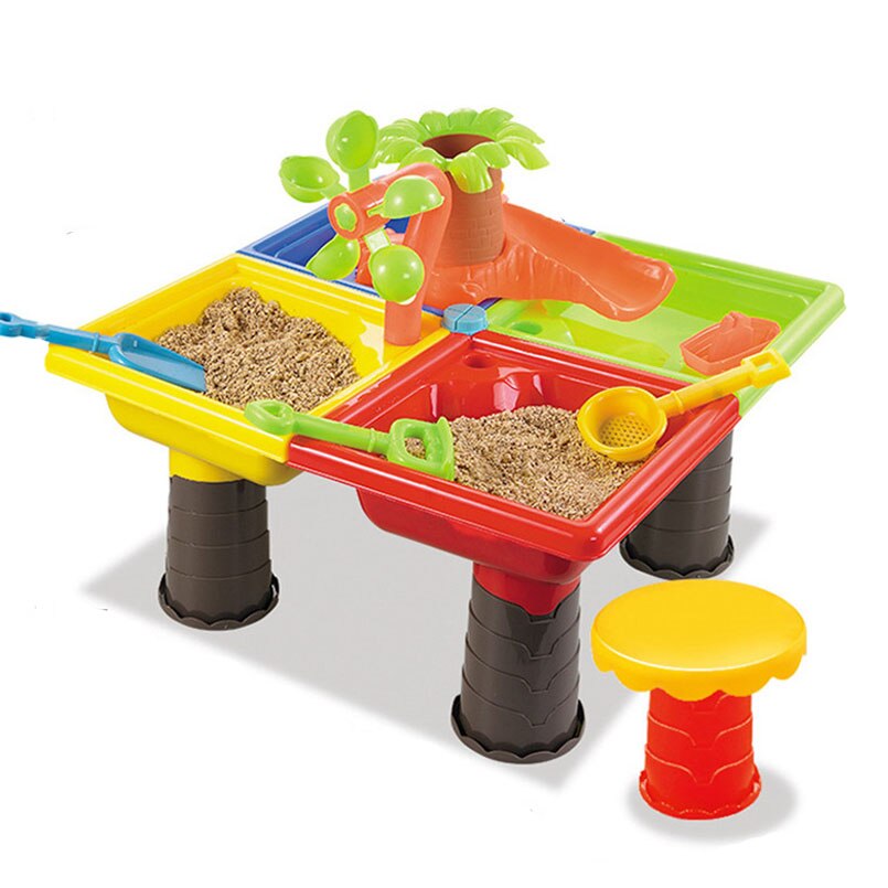 Grote Baby Play Water Baggeren Tool Zandloper Graven Pit Kinderen Zomer Emmer Outdoor Zee Strand Speelgoed Spelen Zand Tafel Set: Tree square