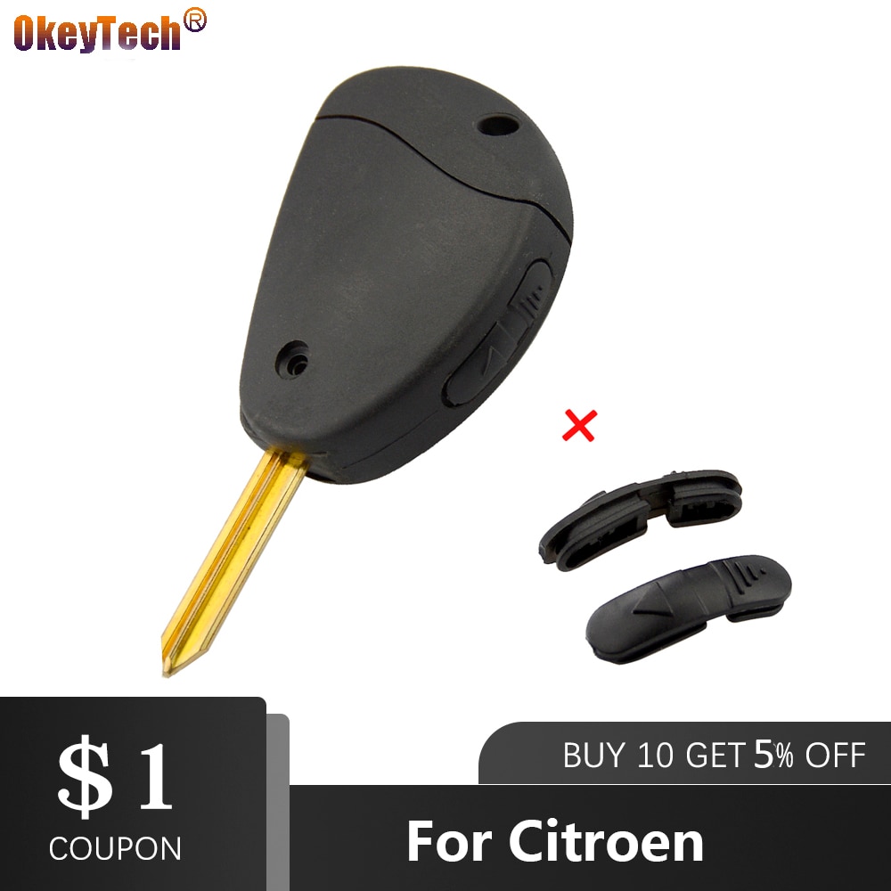 Okeytech 2 Knoppen Afstandsbediening Auto Sleutel Shell Voor Citroen Evasion Synergie Xsara Xantia Side Case Shell Met Vervanging Knop