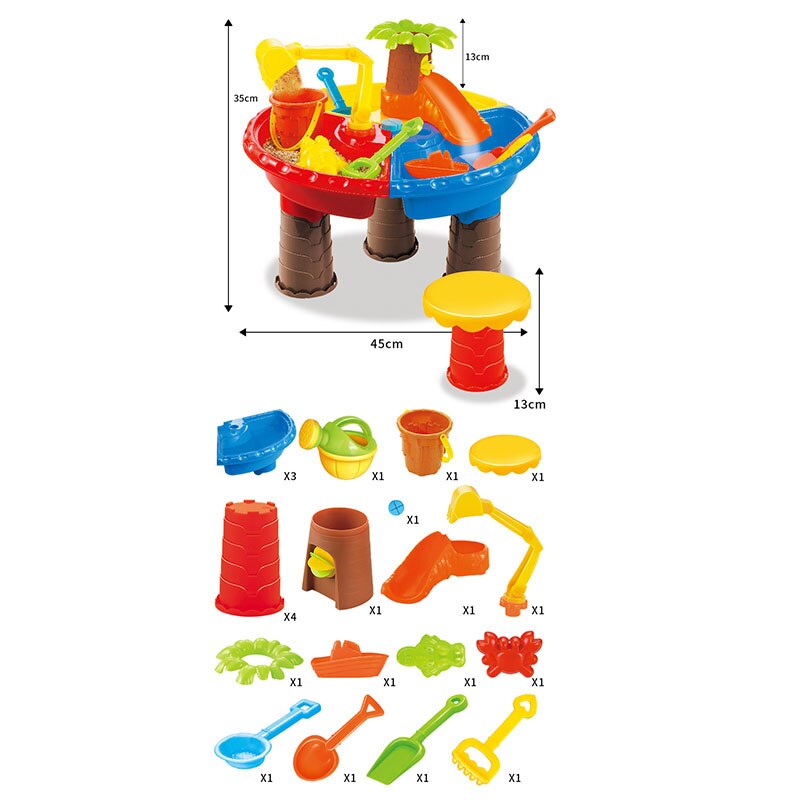 Spiaggia per bambini da tavolo Bambino che gioca strumenti di Bambini che giocano sabbia di dragaggio di sabbia All&#39;aperto giocattoli di puzzle genitore-bambino attività set regali: A