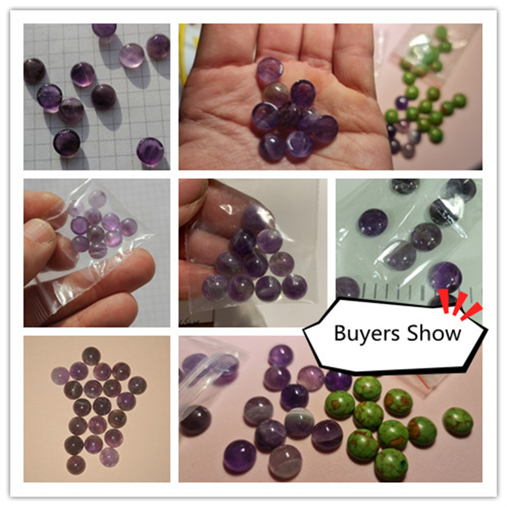 Amethyst Natural Stones Cabochon Beads 8 10 12 14 16 18 20 Mm Round No Hole Beads for DIY Jewelry Making Ring Necklace
