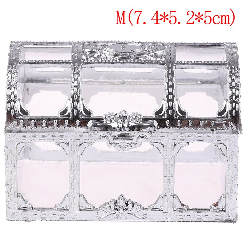 Boîte à bijoux, trésor du bibelot de l'organisateur Transparent Mini coffre de rangement pour la maison, objets de collection, maquillage de bureau en bonbons boîte à bijoux Pirate: MSV