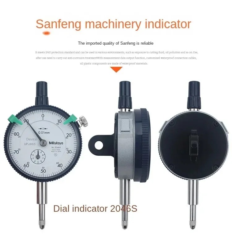 Mitutoyo Dial Indicator Standard Plunger 2046S 10mm Gauge Test Inspection Dial Gauge Standard Plunger Multimeter Tools Dial Gau
