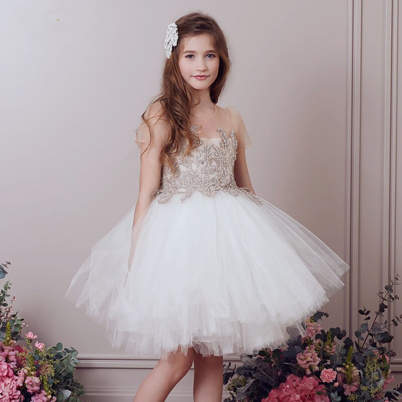 2-12y Mädchen blume kleid kinder erstkommunion kleider für hochzeiten Spitze Perspektive kleid baby ballkleid flauschigen kostüm: 18M