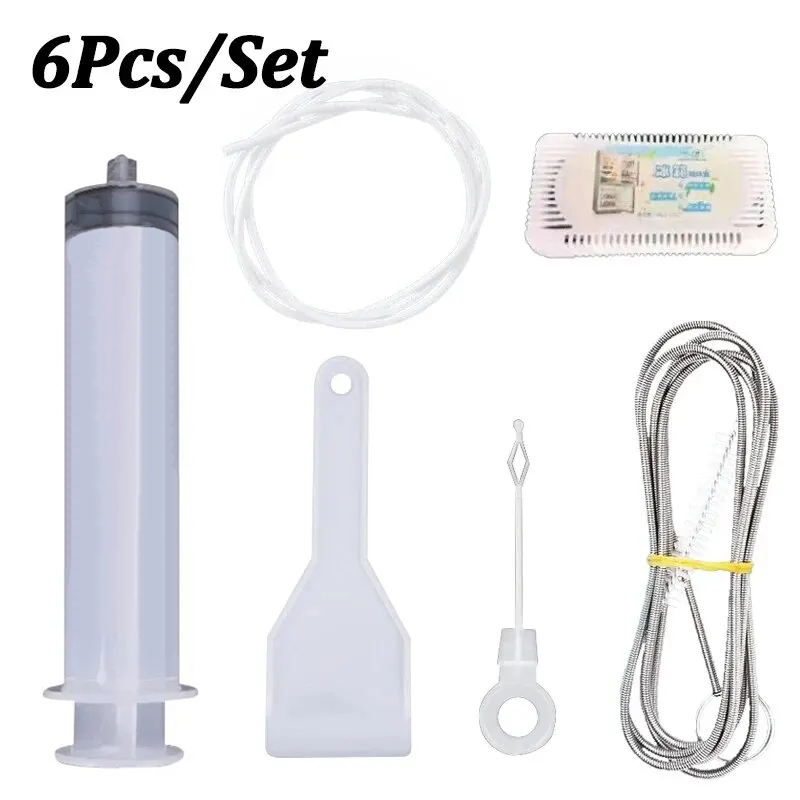 Removedor de obstrucciones de orificio de drenaje para refrigerador, cepillo para agujeros de nevera, limpiador de salida de agua para limpieza del hogar, herramientas de limpieza de dragado, 5/6 Uds.: Multicolor