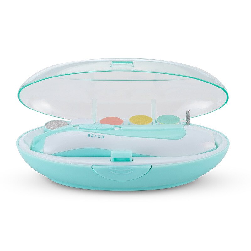 Coupe-ongles électrique sûr pour enfants, manucure et pédicure, ciseaux coupe-ongles, soins pour bébés, lime à ongles silencieuse: green