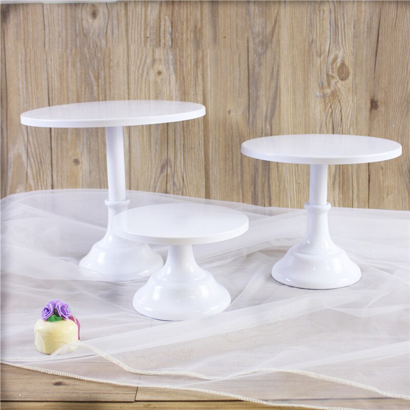 Gold White Metal Cake Stand Holder Round Dessert Cupcake Serving Display Rack Base Birthday Party Wedding Decoration 20/25/30cm